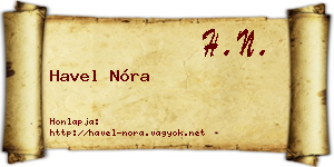 Havel Nóra névjegykártya